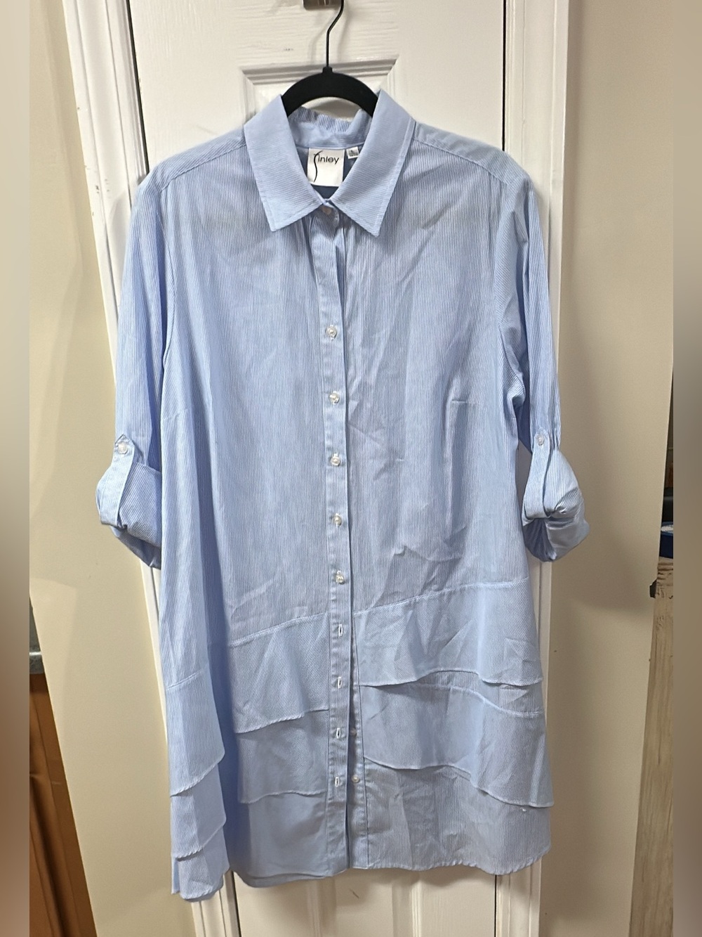 Finley indigo stripe shirt dress pit to pit 23 (mix41)